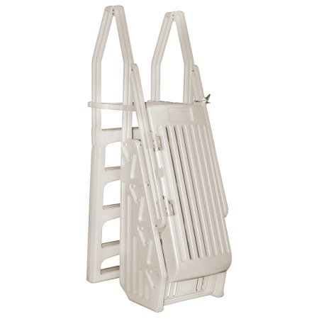 Above Ground Entry Step and Ladder System w/ Gate (Taupe)