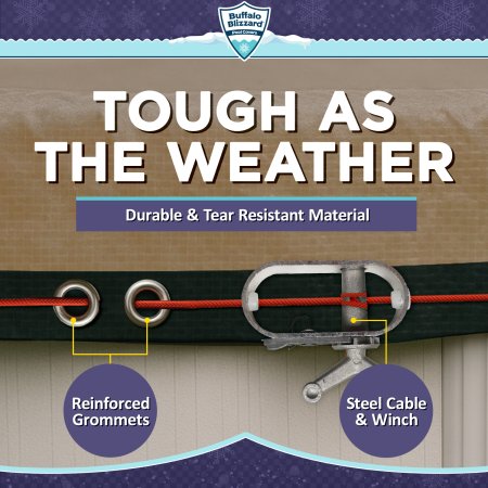 Buffalo Blizzard&reg; Supreme Plus Winter Cover w/ Cover Clips - Oval Pools