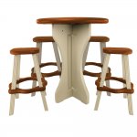 Leisure Accent Round Bistro Set - Table with 4 Stools Redwood