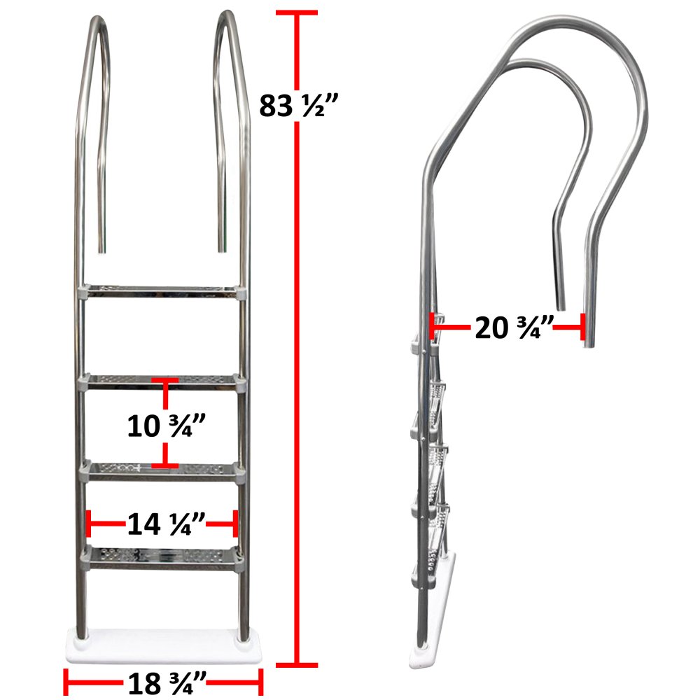 Aqua Select® Hi-Rise Reverse Bend Stainless Steel In Pool Ladders