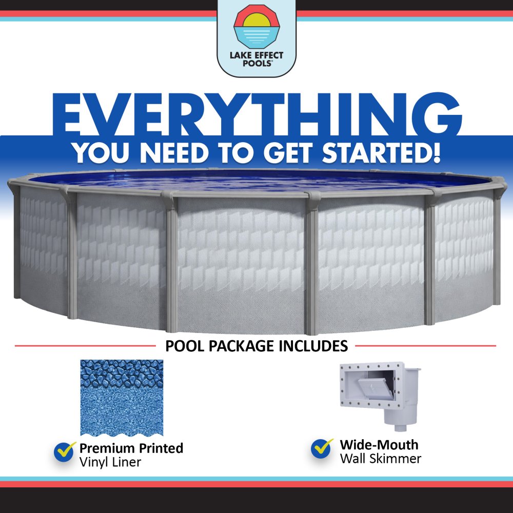Lake Effect Pools&reg; Testudo 24' Round Above Ground Pool Kit