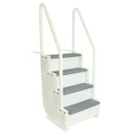 Confer® Above Ground Pool Step Entry System - White Frame w/ Grey Tread