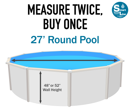 SmartLine&reg; 27' Round Caribbean Overlap Liner 48" / 52" H, 25 Gauge