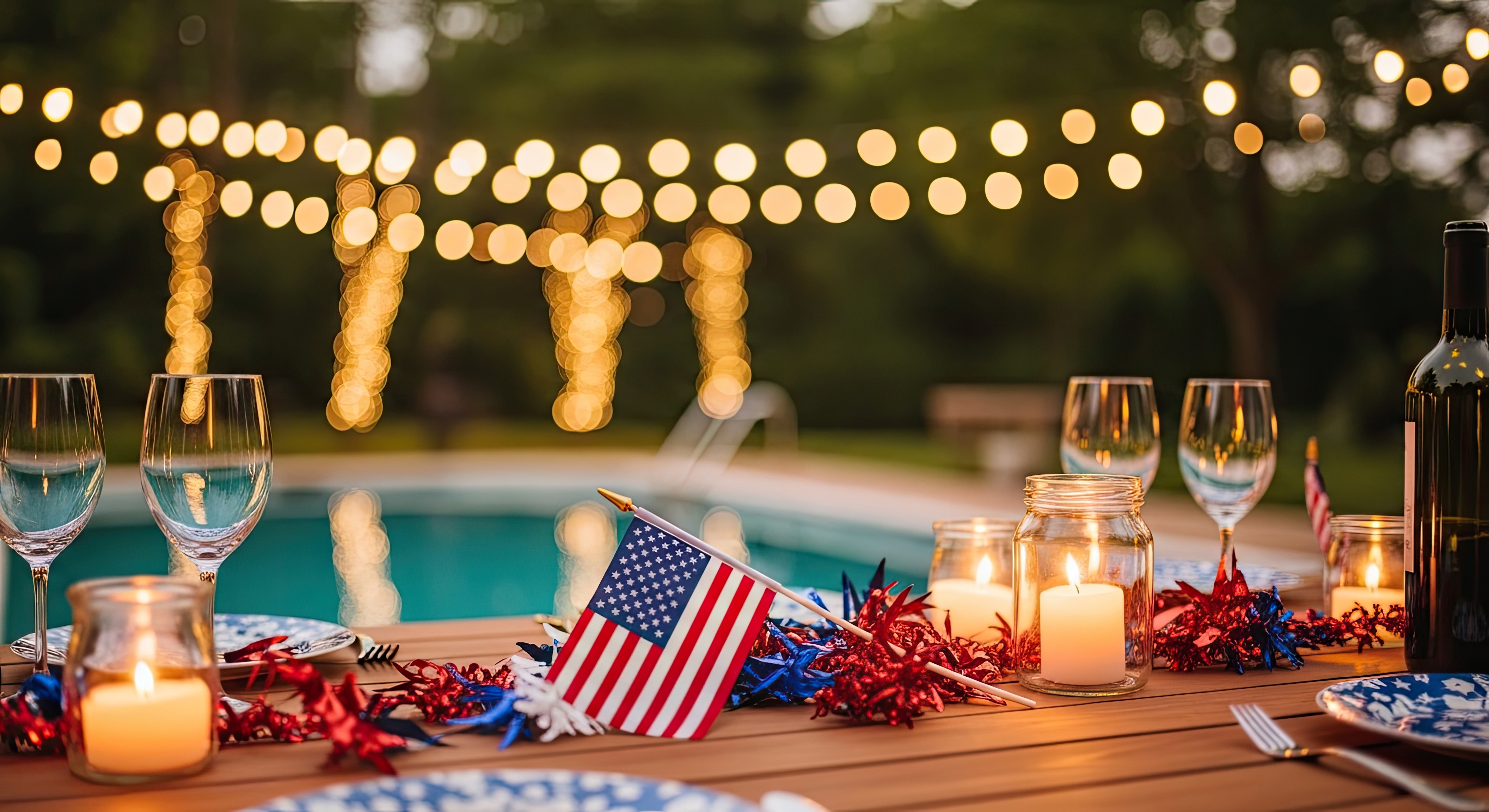 a patriotic pool party