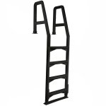 Aqua Select® In Deck Pool Ladder for Above Ground Pools- Black Squared Handles