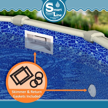 SmartLine&reg; 24' Round Cracked Glass Overlap Liner 48" / 52" H, 20 Gauge