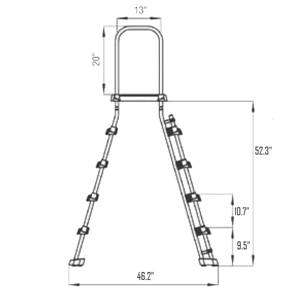 Aqua Select® A-Frame Ladder with Removable Steps for Above Ground Pools (Various Heights)