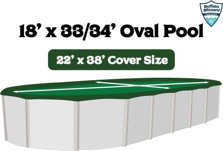 Buffalo Blizzard® Green/Black Winter Cover Measurements - 22' x 38'