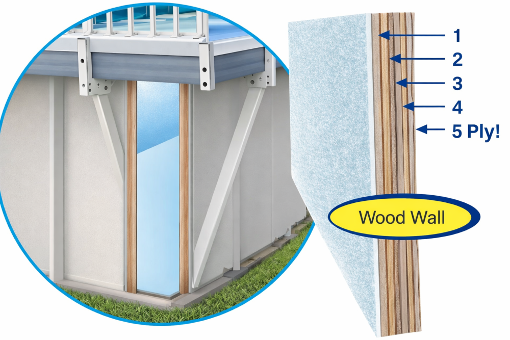 4' X 4' Waterwall Replacement Panel For use with Kayak Pools&reg; (Various Colors)