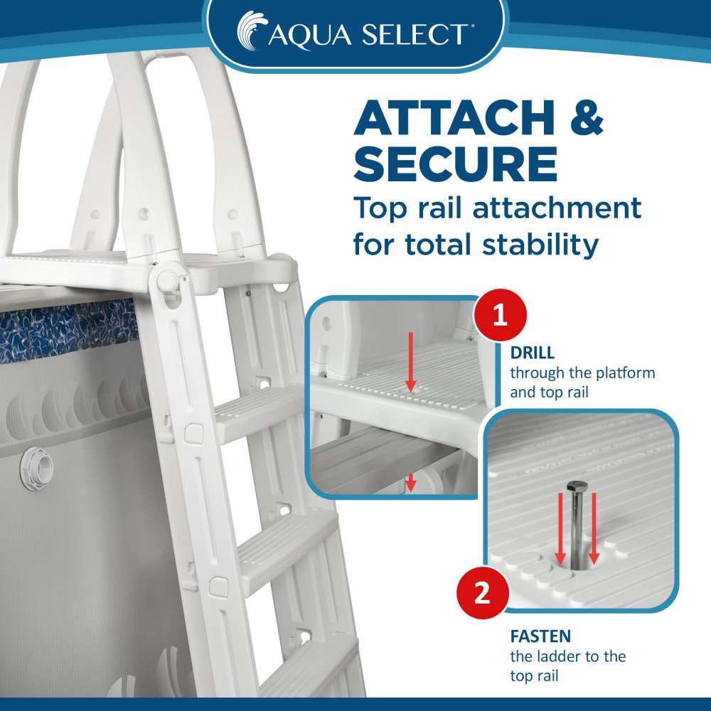 Aqua Select&reg; Flip-Up A-Frame Ladder for Above Ground Pools 48-54"H
