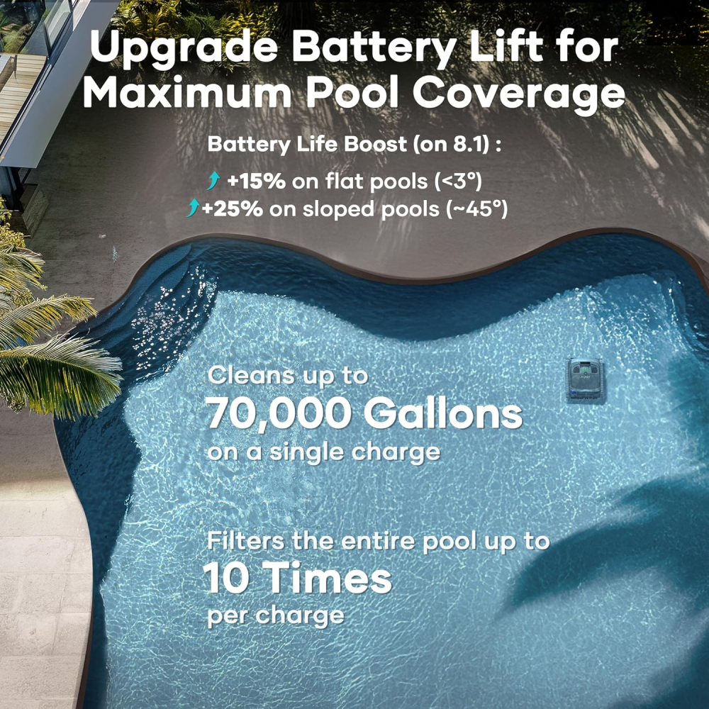 AIPER® Scuba X1 Cordless Robotic Pool Cleaner w/ Cross Pattern Smart Navigation