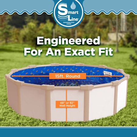SmartLine&reg; 15' Round Caribbean Overlap Liner 48" / 52" H (Various Gauges)