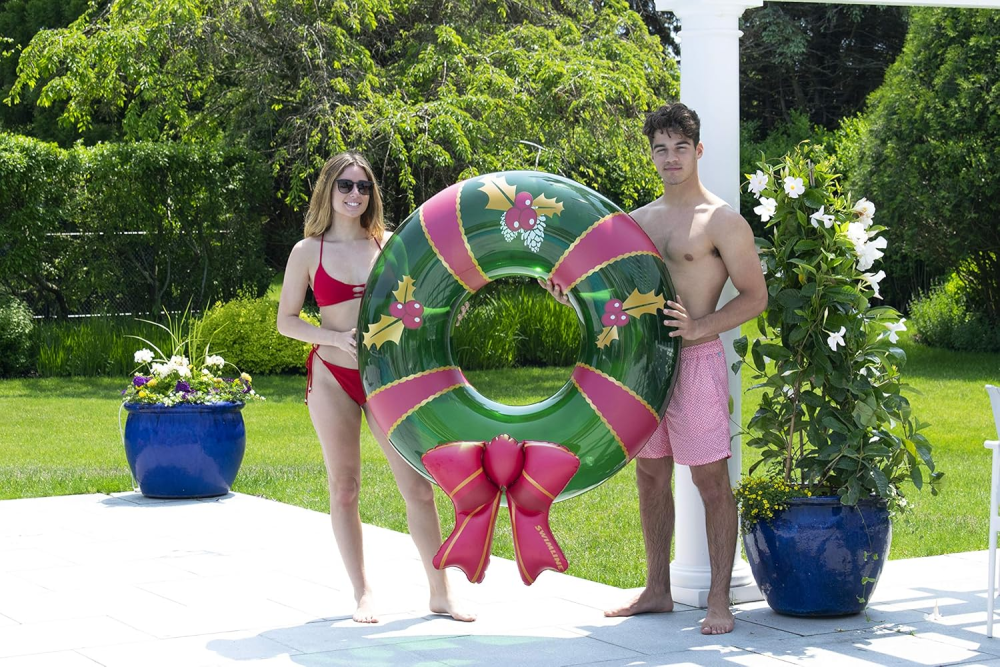 Swimline® 42" Inflatable Christmas Holiday Wreath Ring
