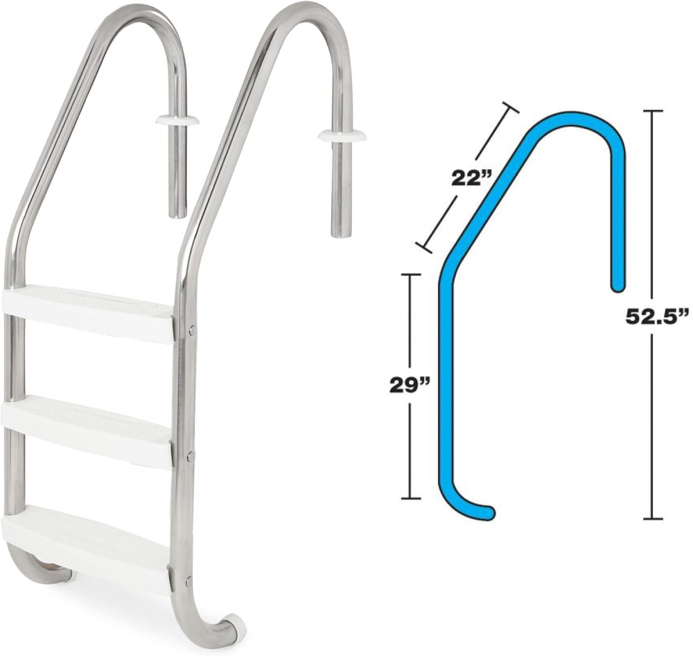 Swimline® HydroTools™  Inground 3 Step Stainless Steel Ladder
