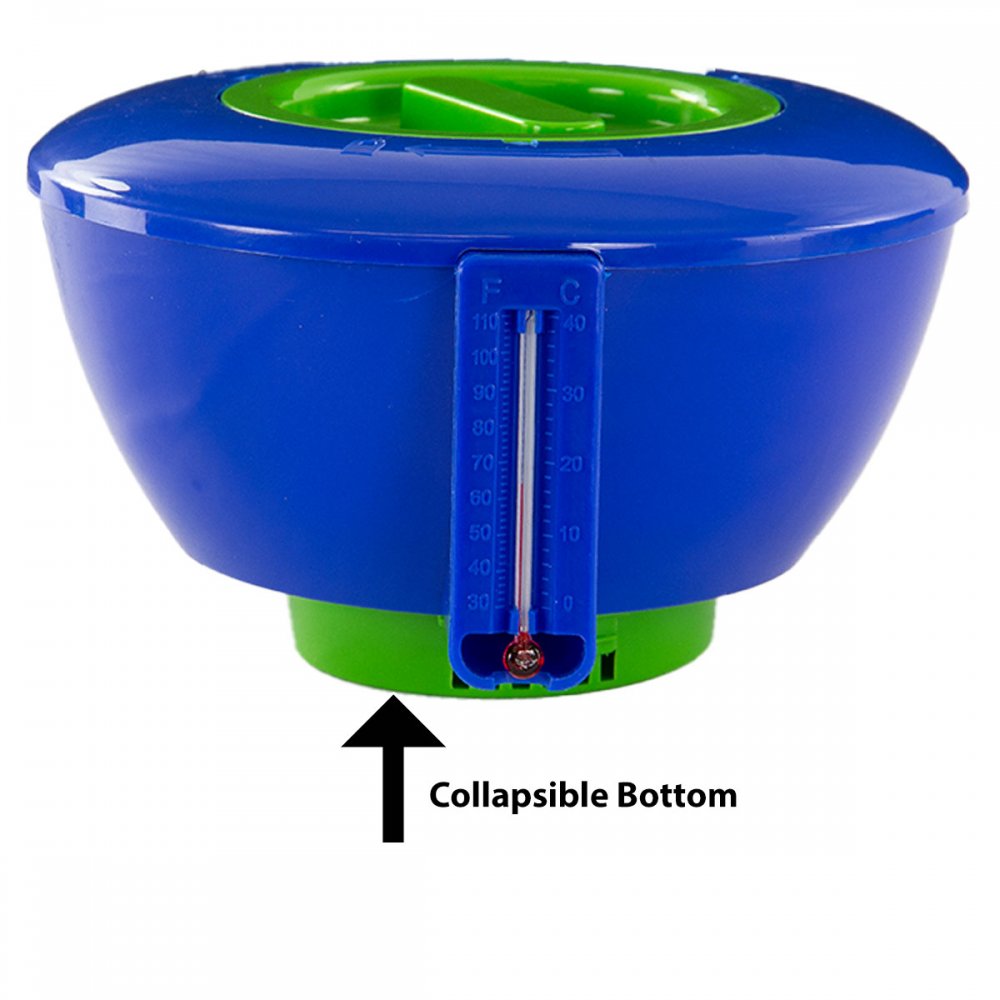 Collapsible Bottom Of Aqua Select® Floating Chlorinator With Thermometer