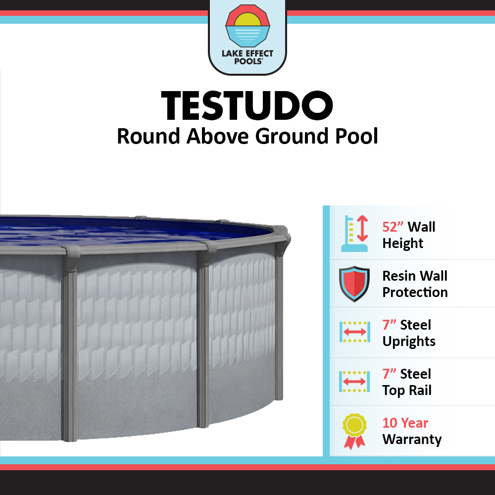 Lake Effect Pools&reg; Testudo 24' Round Above Ground Pool Kit