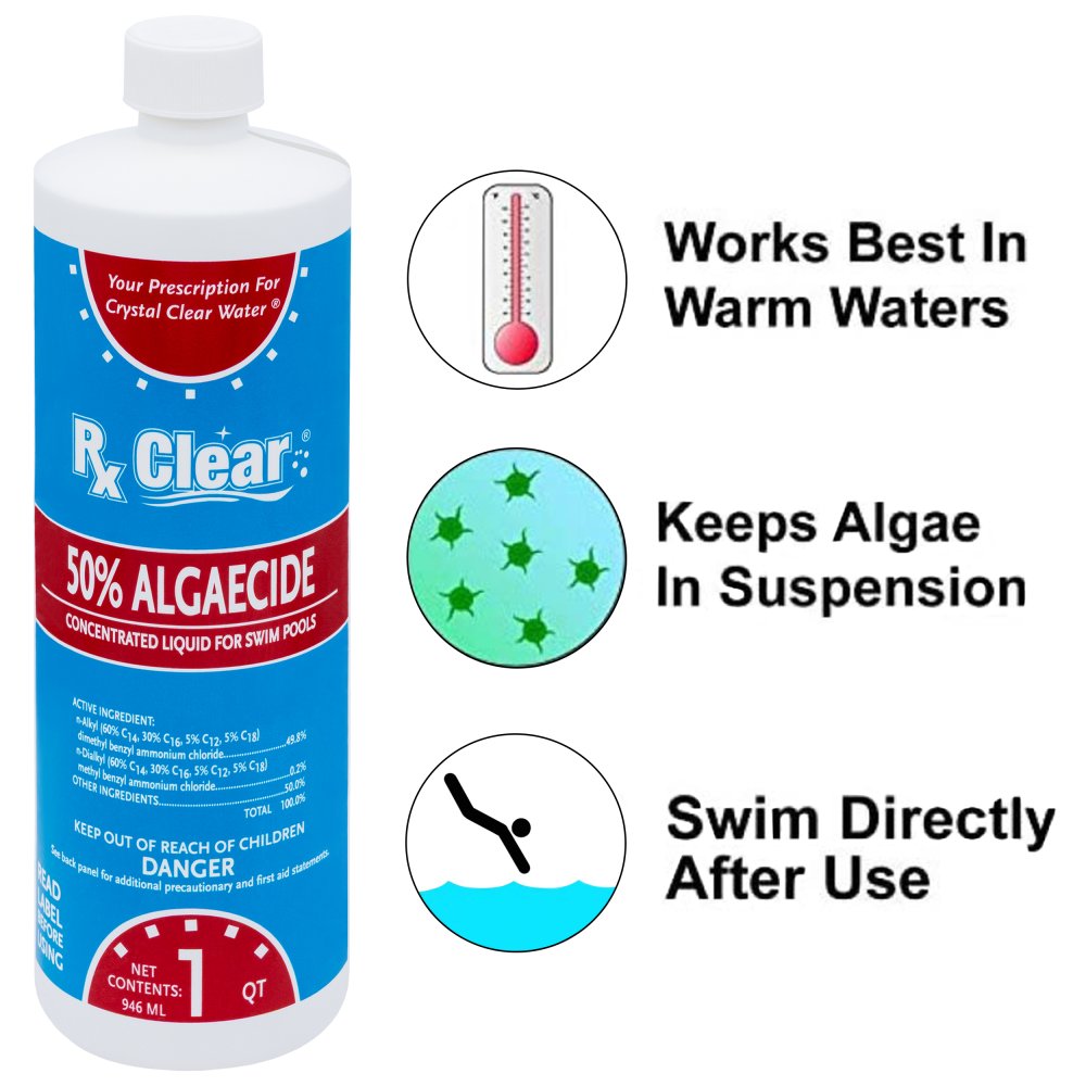Rx Clear® Swimming Pool Algaecide 50 Plus Infographic