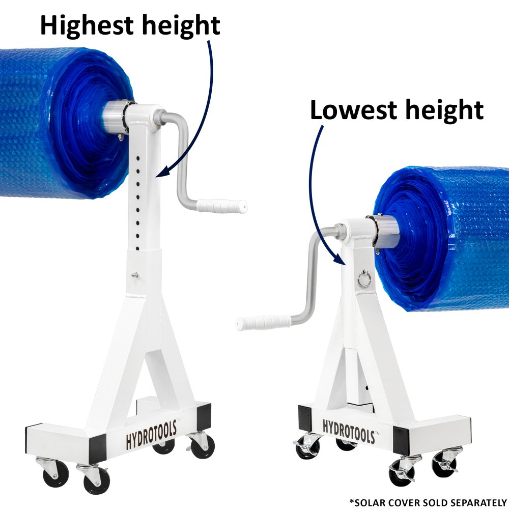 HydroTools&trade; Commercial Quality Inground Pool Solar Reel System w/ Adjustable Height (Various Widths)