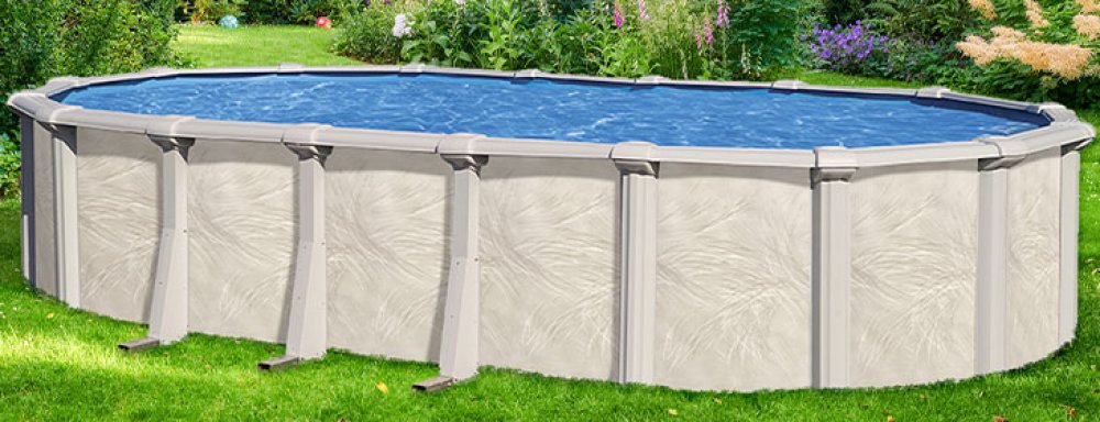 Fallston by Lake Effect® Pools Oval Above Ground Pool In Backyard