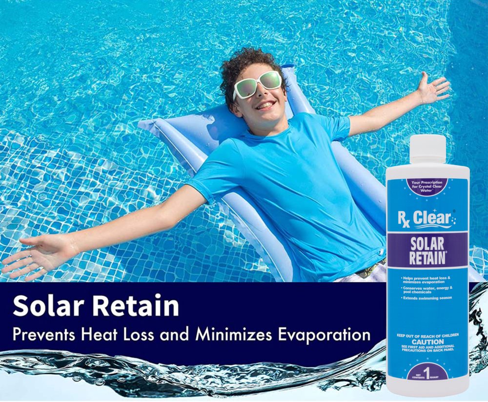 Rx Clear® Solar Retain® Info & Boy On Float In Pool