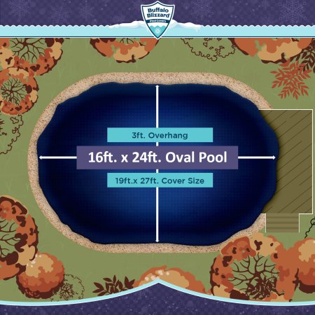Buffalo Blizzard&reg; Deluxe Winter Cover with Wind Guard Clips - Oval Pools