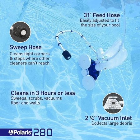 Polaris&reg; Vac Sweep 280 Pressure Side Inground Automatic Pool Cleaner (Refurbished)