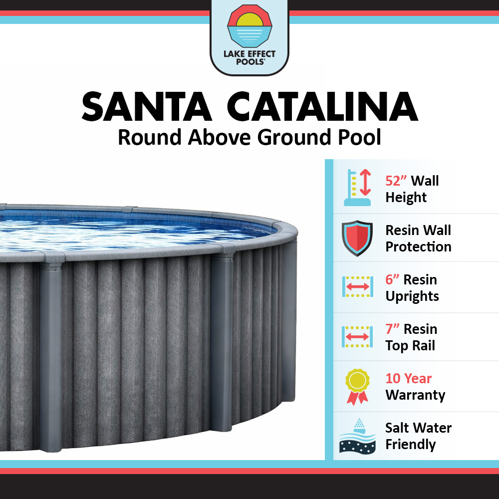 Santa Catalina™ by Lake Effect® 15' x 52" Round Above Ground Pool Kit