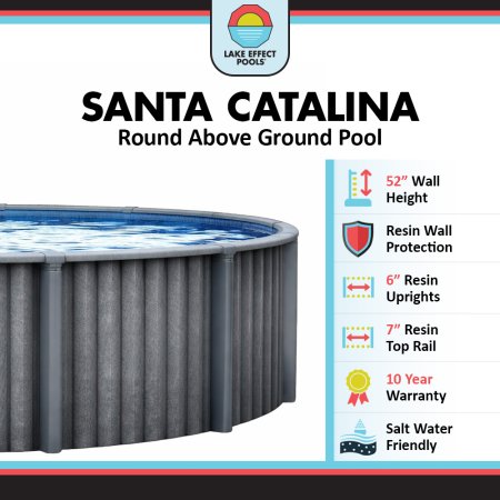 Santa Catalina™ by Lake Effect® 15' x 52" Round Above Ground Pool Kit