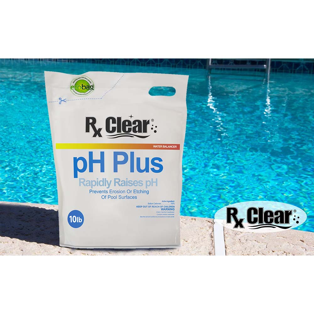 Rx Clear® Swimming Pool pH Plus Increaser Bag Poolside