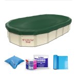 Buffalo Blizzard&reg; Ripstopper&reg; Green Winter Cover with Closing Kit for a 18' x 34' Oval Pool