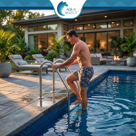 Aqua Select® Inground Stainless Steel Swimming Pool Ladders (Various Steps)