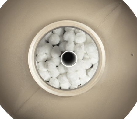 White Luster Media In Filter - Top View