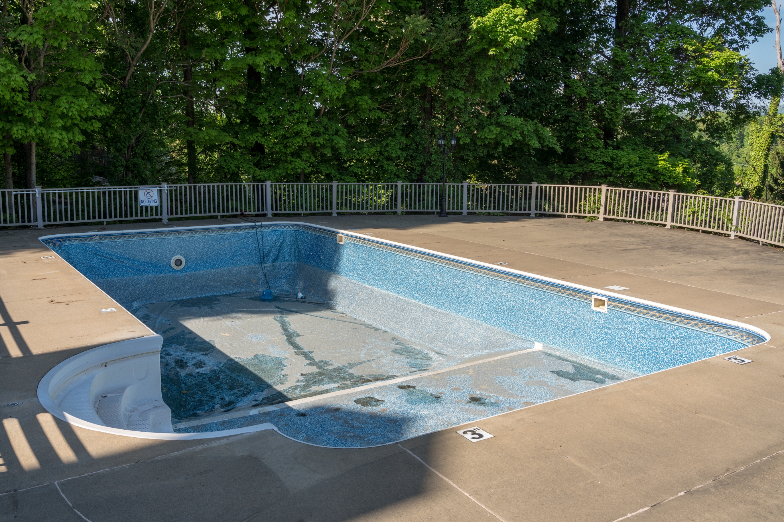 A completely drained pool
