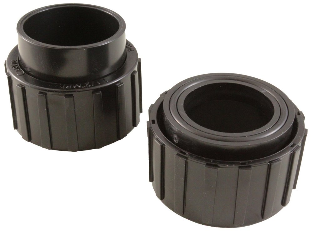 Threaded Above Ground Skimmer Union FBT 2 ½" x 1 ½" FNPT - Black