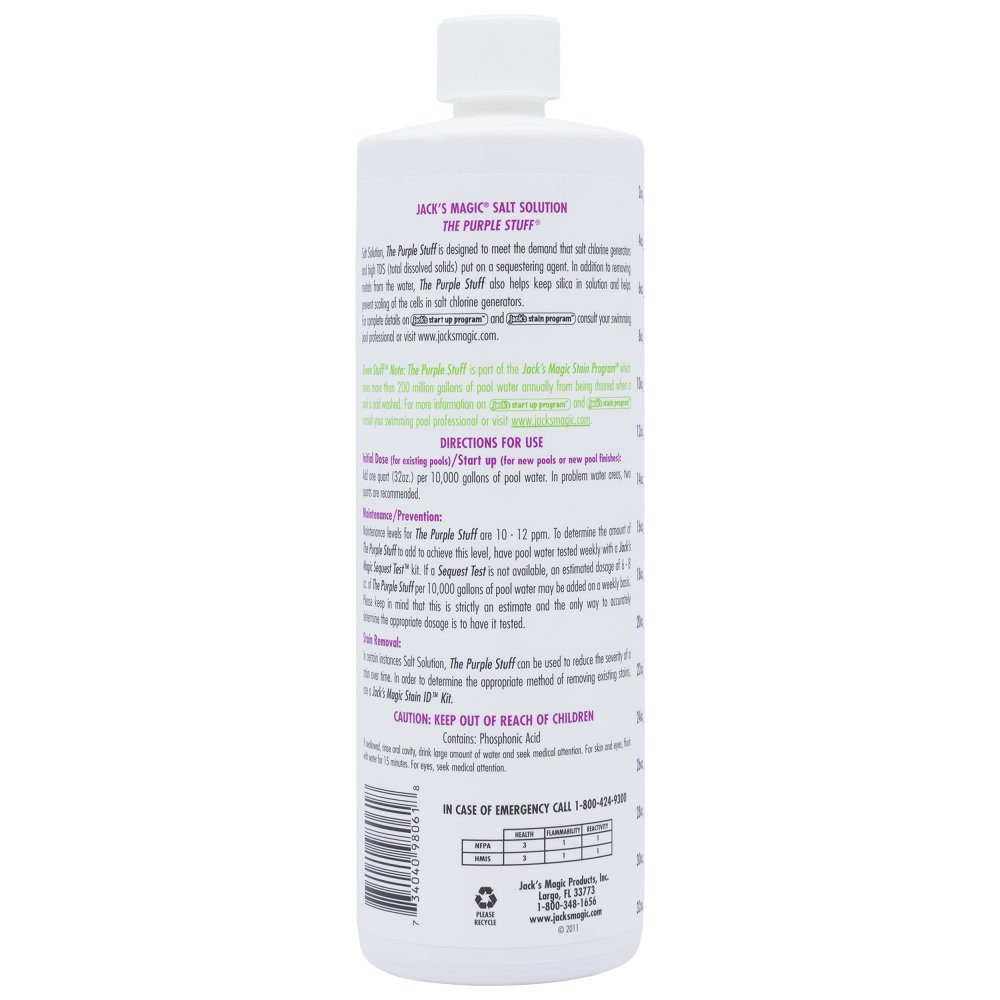 Jacks Magic® Salt Solution The Purple Stuff® - Back View