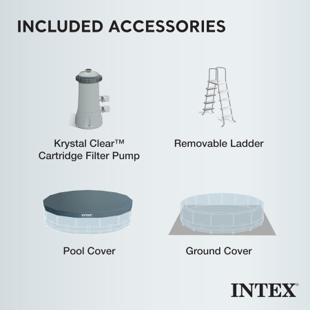 Intex® 15' Round Prism Frame Pool w/ Filter, Pump, Ladder & Ground Cloth