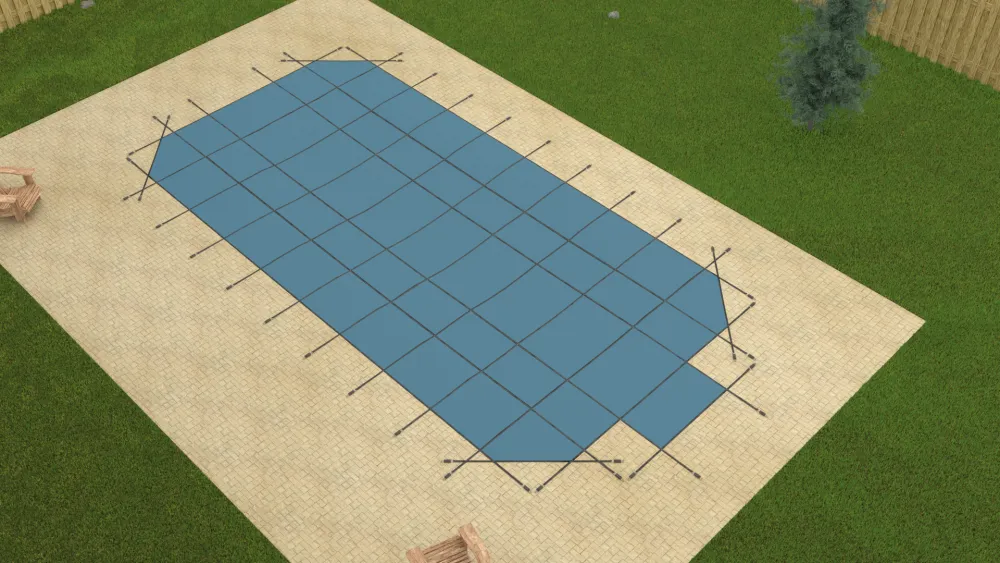 GLI HyPerLite Rectangular Solid Safety Cover with Right Offset Steps - Thumbnail 3